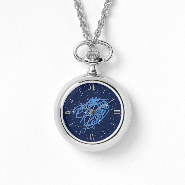 蟹座カニの(占星術の)十二宮図の印および星座 腕時計 (正面)