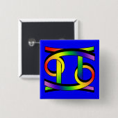 蟹座及びジェミニGLBT 缶バッジ (正面&裏面)