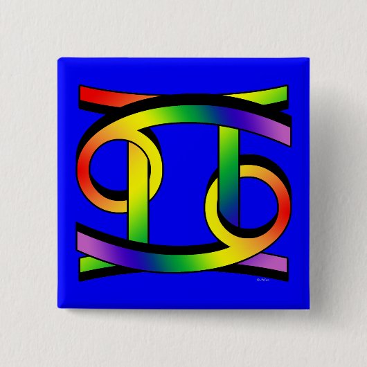 蟹座及びジェミニGLBT 缶バッジ (正面)