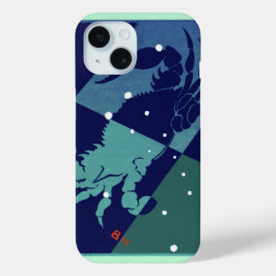 蟹座 ヴィンテージ 占星術 黄道帯 iPhone 15ケース