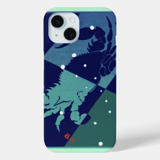 蟹座 ヴィンテージ 占星術 黄道帯 Case-Mate iPhoneケース (裏面)