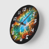 蟹星雲の超新星の残りのハッブルの宇宙の写真 ラウンド壁時計 (傾斜)