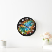 蟹星雲の超新星の残りのハッブルの宇宙の写真 ラウンド壁時計 (ホーム)