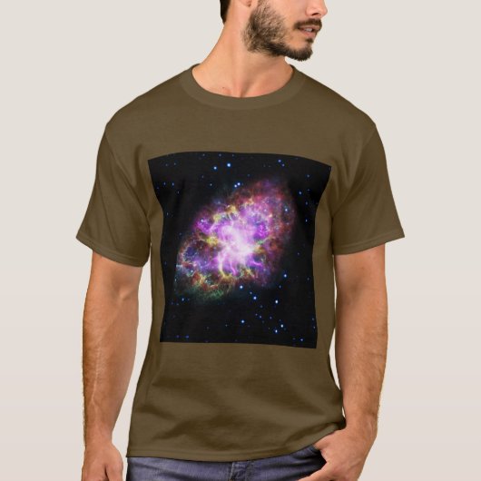 蟹星雲超新星残骸ハッブル合成 Tシャツ (正面)