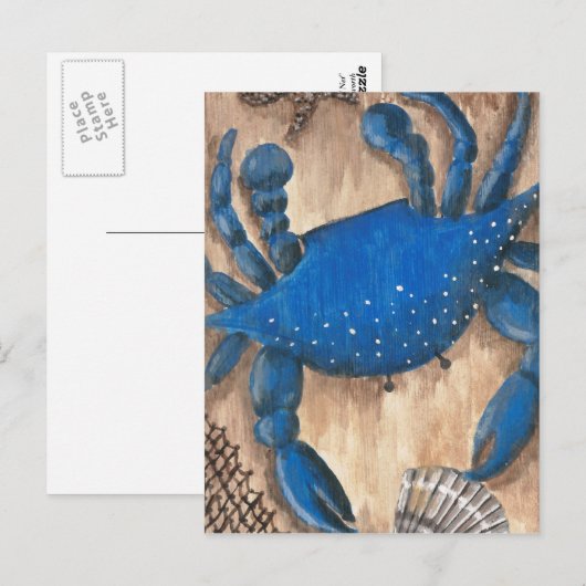 蟹、甲羅、網 ポストカード (正面/裏面)