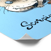 蠍座おもしろいポスター〔占星術の〕十二宮図キャットスターの看板ポスター ポスター (角)