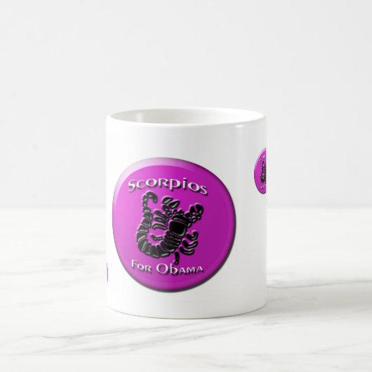 蠍座のオバマのマグ コーヒーマグカップ (中央)