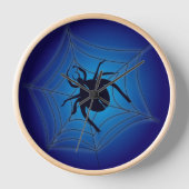 蠍座のロゴ スパイダー ブルー エステティック 占星術 壁時計 (正面)