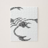 蠍座の占星術の(占星術の)十二宮図の印の単語の雲 ジグソーパズル (縦)