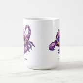 蠍座の天体十二星座マグカップ - ピンクのサソリの芸術 コーヒーマグカップ (中央)
