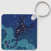 蠍座の星座、ヴィンテージ占星術 キーホルダー (裏面)