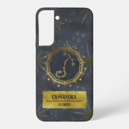 蠍座の暗いゾディアック占星術: ブラック&ゴールド SAMSUNG GALAXY S22+ケース