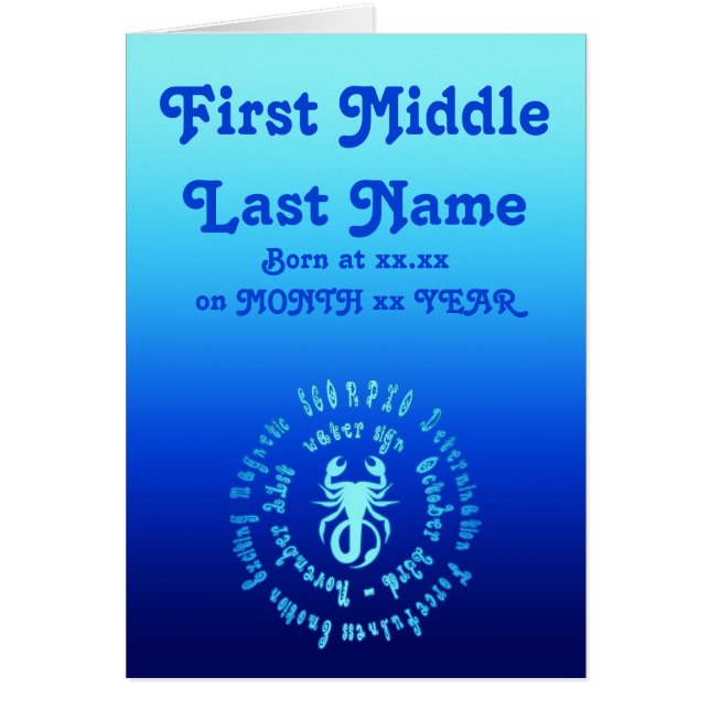 蠍座の特徴は新生のベビーを個人化します (正面)