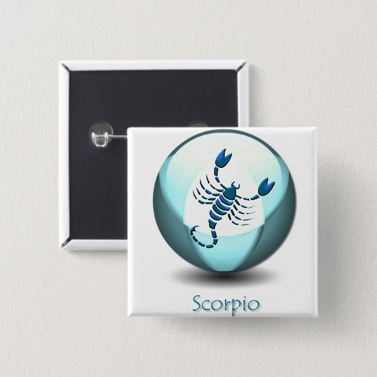 蠍座の記号Pin 缶バッジ (正面&裏面)