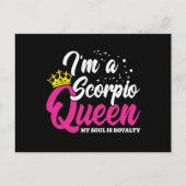 蠍座の誕生日女王 10月 11月 星座 ポストカード (正面)