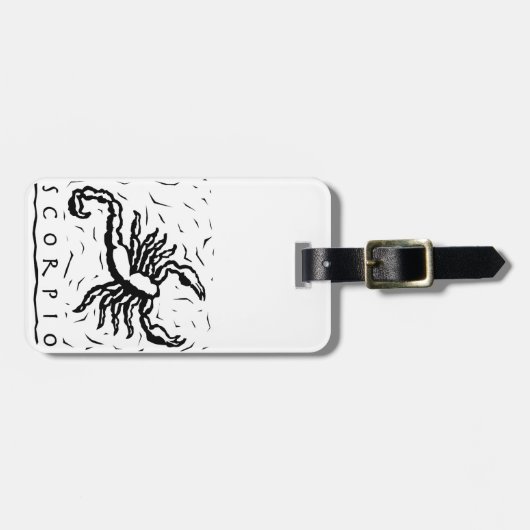 蠍座の誕生日年の占星術のな(占星術の)十二宮図の印 ラゲッジタグ (正面横)