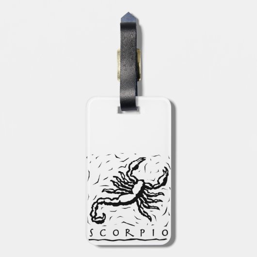 蠍座の誕生日年の占星術のな(占星術の)十二宮図の印 ラゲッジタグ (裏面縦)