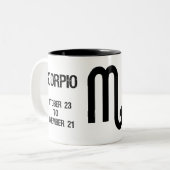 蠍座の(占星術の)十二宮図の印("スティンガー") ツートーンマグカップ (正面左)