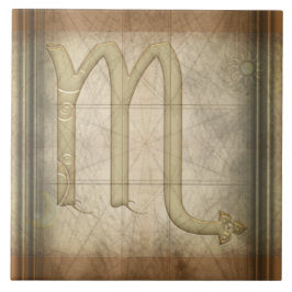 蠍座の(占星術の)十二宮図の印 タイル