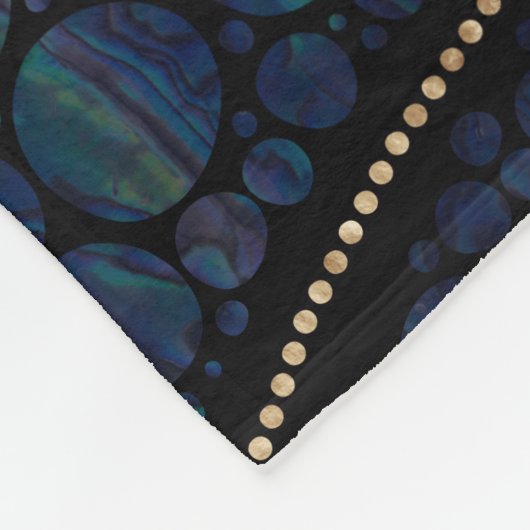 蠍座の(占星術の)十二宮図の点の芸術のスタイルのアワビの金ゴールド フリースブランケット (角)