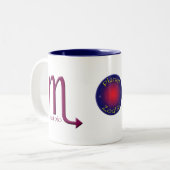 蠍座の(占星術の)十二宮図の記号のマグ ツートーンマグカップ (正面左)