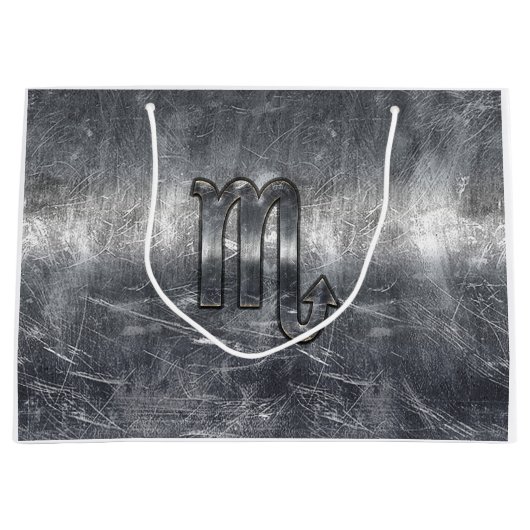 蠍座の(占星術の)十二宮図はグランジで動揺してなスタイルに署名します ラージペーパーバッグ (正面)