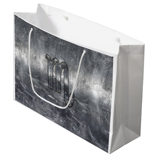 蠍座の(占星術の)十二宮図はグランジで動揺してなスタイルに署名します ラージペーパーバッグ (正面アングル)