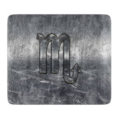 蠍座の(占星術の)十二宮図は動揺してな鋼鉄装飾に署名します カッティングボード (正面)