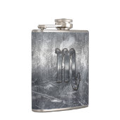 蠍座の(占星術の)十二宮図は動揺してな鋼鉄装飾に署名します フラスク (右)