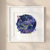 蠍座の〔占星術の〕十二宮図カスタム誕生日 箔ポスター