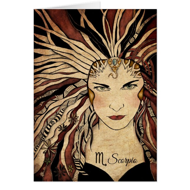 蠍座の(占星術の)十二宮図 (正面)