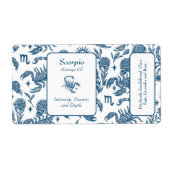 蠍座エッセンシャル油フェミニンボトルブルーフローラ ラベル (正面)