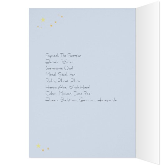 蠍座カード (内側 (左))