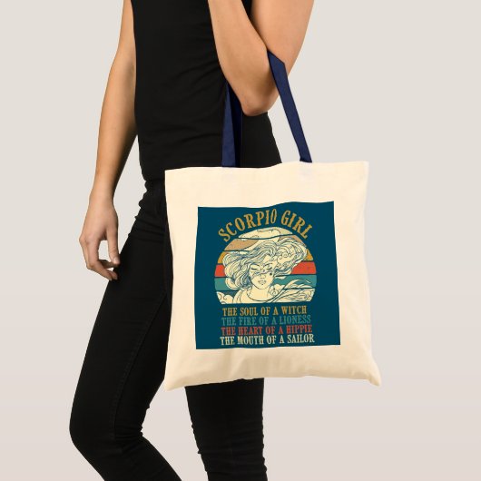 蠍座ガールアストロロジーシンボル誕生日〔占星術の〕十二宮図 トートバッグ (正面(商品))