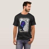 蠍座ガール誕生日ヒョウ漂白ブラックW Tシャツ (正面フル)