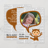 蠍座キッズパーティの招待状と写真 招待状 (正面/裏面)