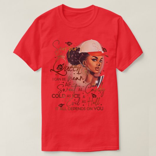 蠍座クイーンスウィートAsキャンディ誕生日ギフトFor Bla Tシャツ (デザイン正面)
