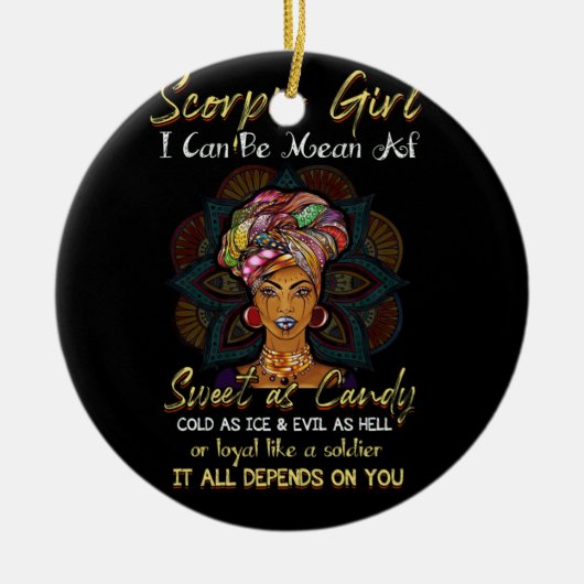 蠍座クイーン生まれは11月23日21日 セラミックオーナメント (正面)