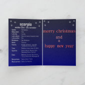 蠍座クリスマスカード。 シーズンカード (内部)