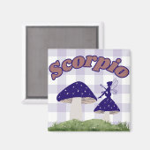 蠍座コテージコーレエステティックフェアリティマッシュルームアート マグネット (正面/裏面)