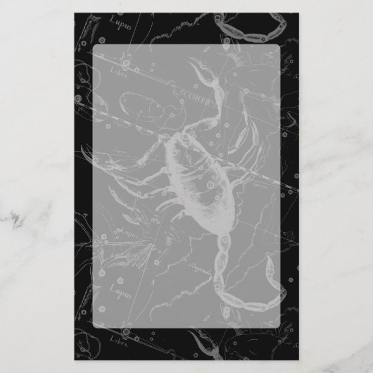 蠍座コンステレーションヘベリアス1690ヴィンテージブラック 便箋 (正面)