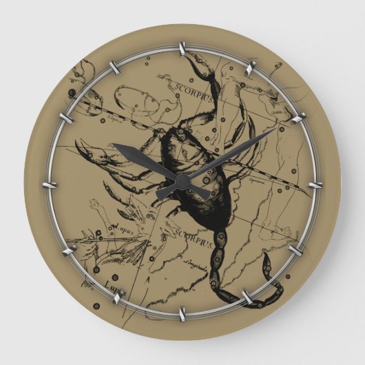 蠍座コンステレーションヘベリアス1690ヴィンテージ ラージ壁時計 (正面)
