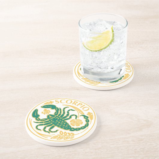 蠍座コースター上の〔占星術の〕十二宮図のサイン コースター (側面)