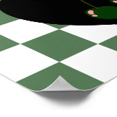 蠍座ゴシック市松模様にさくらんぼ ポスター (角)