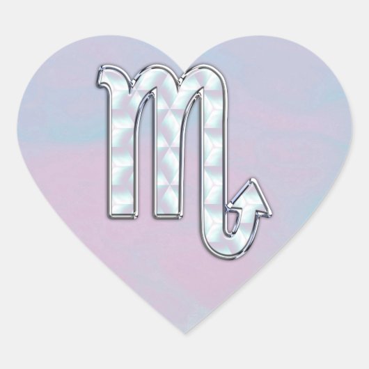 蠍座サインインマザーオブパールスタイル ハートシール (正面)