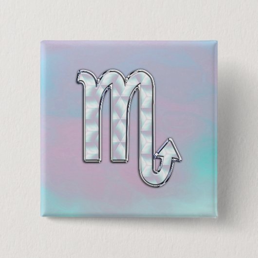 蠍座サインインマザーオブパールスタイル 缶バッジ (正面)