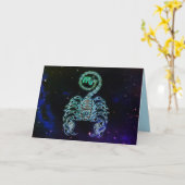 蠍座ザスコーピオン〔占星術の〕十二宮図グリーティングカード カード (黄色い花)