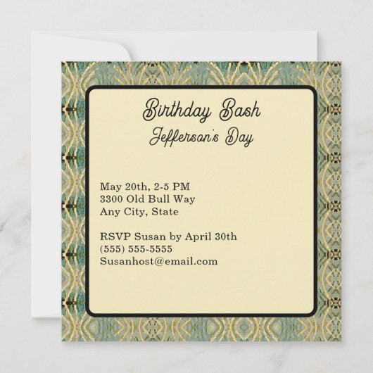 蠍座ザスコーピオン〔占星術の〕十二宮図サイン誕生日 招待状 (裏面)