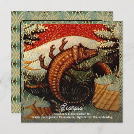蠍座ザスコーピオン〔占星術の〕十二宮図サイン誕生日 招待状