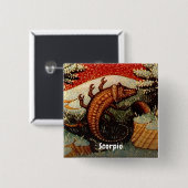 蠍座ザスコーピオン〔占星術の〕十二宮図サイン誕生日 缶バッジ (正面&裏面)